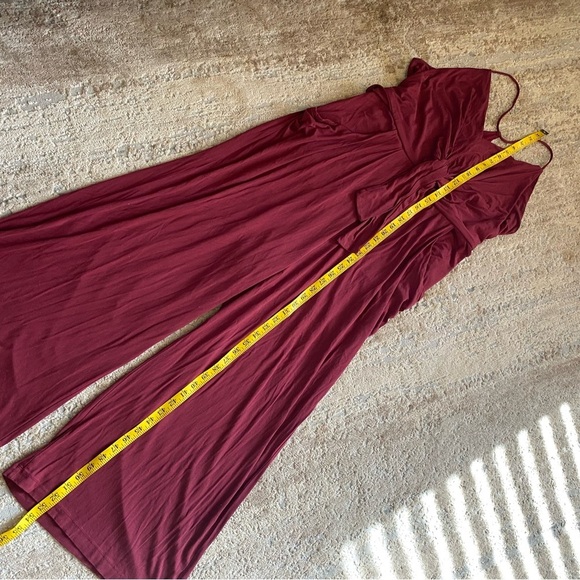 Moulinette Soeurs Willa Jersey Knit Jumpsuit Burgundy Red Racer Back Wide Leg: L - Picture 8 of 13